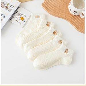 5 Pairs Sweet & Cute Boat Socks, Cartoon Breathable Low Cut Sock Pack